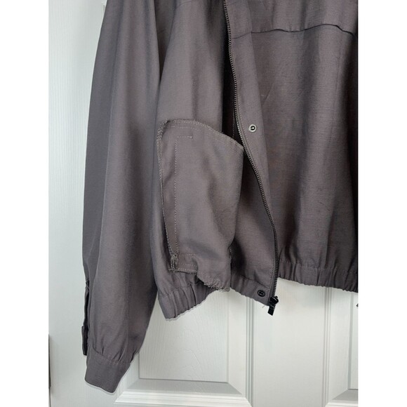 Nine West Taupe Gray Lightweight Bomber Jacket Full Zip Elastic Hem Women’s L - Picture 13 of 16